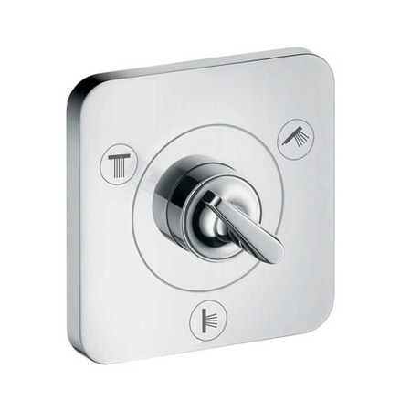 Immagine di Axor CITTERIO E set esterno deviatore quattro (deviatore 3 vie) e trio/stop (2 vie con arresto) 120/120, softcube, finitura cromo 36772000