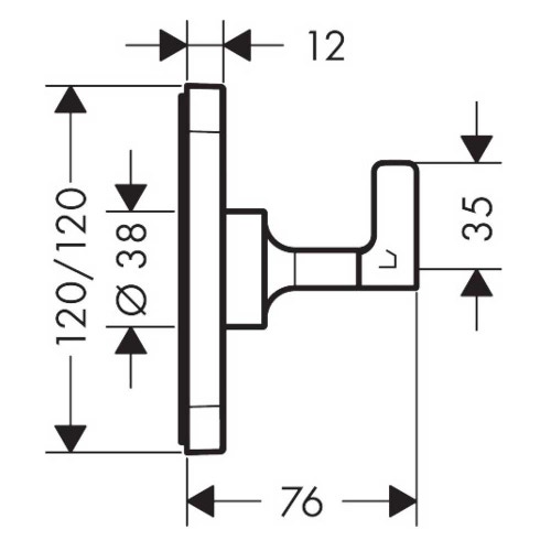 Immagine di Axor CITTERIO E set esterno deviatore quattro (deviatore 3 vie) e trio/stop (2 vie con arresto) 120/120, softcube, finitura cromo 36772000