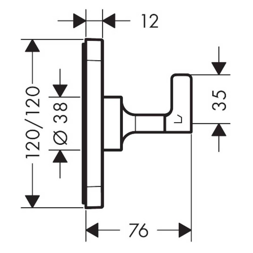 Immagine di Axor CITTERIO E set esterno deviatore quattro (deviatore 3 vie) e trio/stop (2 vie con arresto) 120/120, softcube, finitura cromo 36772000