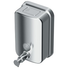 Immagine di Ideal Standard IOM dispenser sapone per installazione a parete, capacità 0.5 l, finitura acciaio inossidabile A9109MY