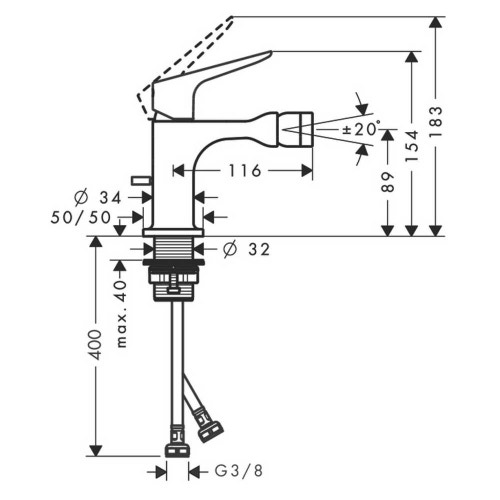 Immagine di Axor CITTERIO M set rubinetteria con miscelatore lavabo con scarico e miscelatore bidet con scarico, finitura cromo SETCITM001