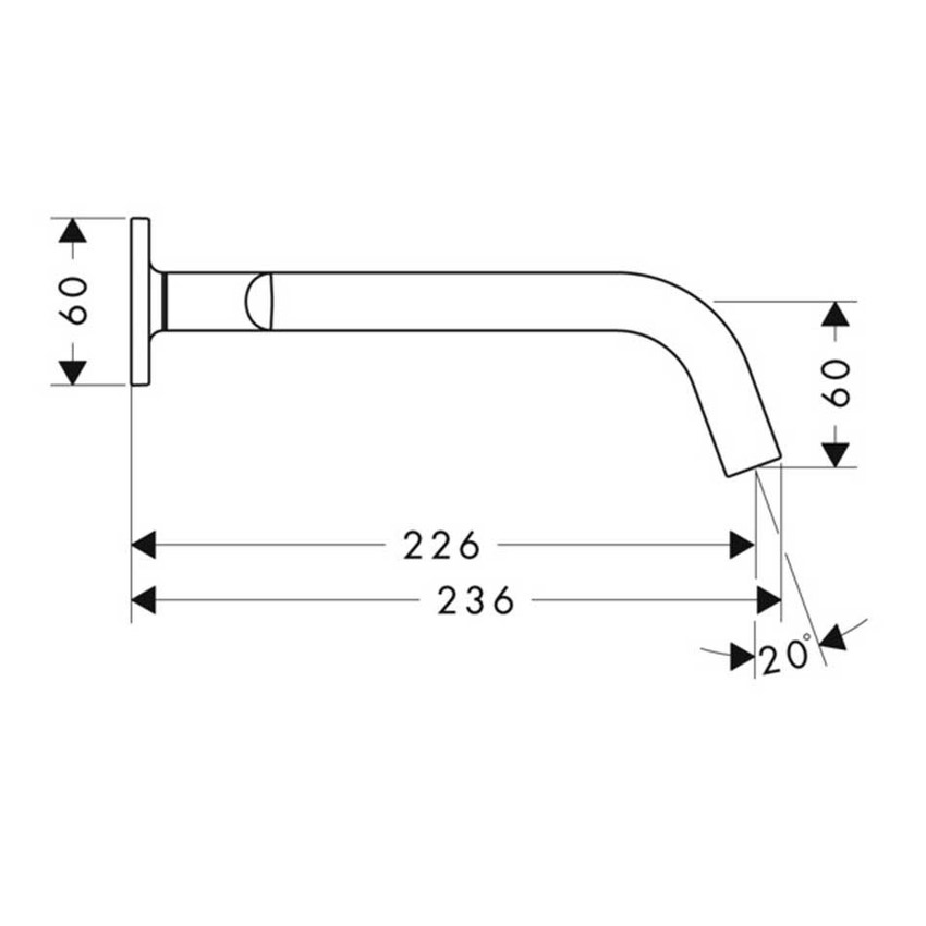 Immagine di Axor CITTERIO M rubinetteria 3 fori lavabo, ad incasso a parete, con bocca d'erogazione 22,6 cm, maniglie a leva e piastrine, finitura cromo 34315000