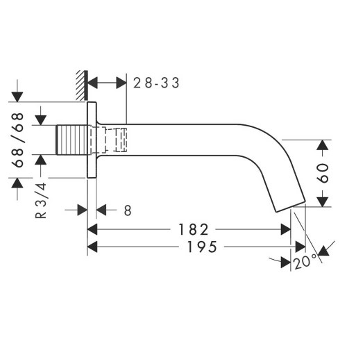 Immagine di Axor CITTERIO M bocca di erogazione 18 cm, finitura cromo 34410000