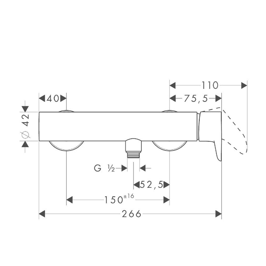 Immagine di Axor CITTERIO M miscelatore monocomando doccia, esterno, finitura cromo 34620000