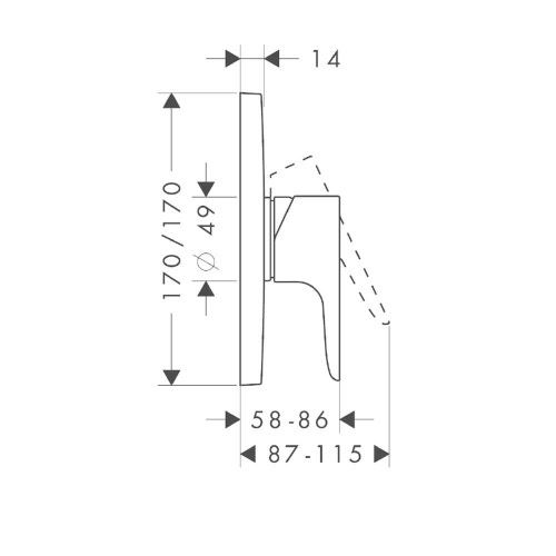 Immagine di Axor CITTERIO M miscelatore monocomando doccia, ad incasso, finitura cromo 34625000