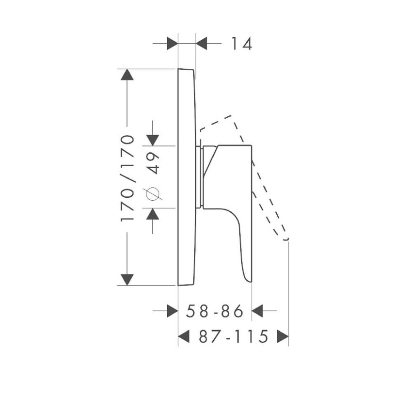 Immagine di Axor CITTERIO M miscelatore monocomando doccia, ad incasso, finitura cromo 34625000