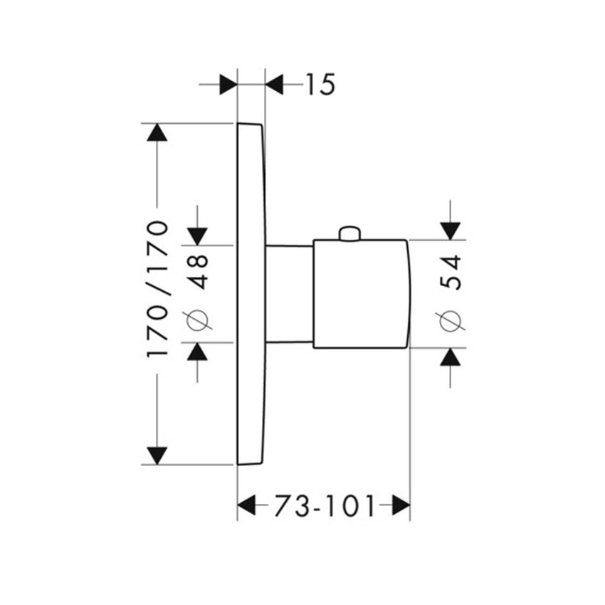 Immagine di Axor CITTERIO M set esterno termostatico, ad incasso, finitura cromo 34715000