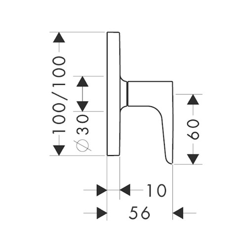 Immagine di Axor CITTERIO M rubinetto d'arresto, ad incasso, finitura cromo 34960000