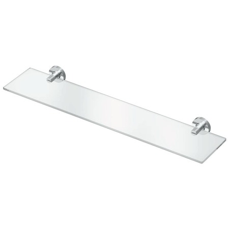 Immagine di Ideal Standard IOM mensola in vetro trasparente L.52 cm e supporto, finitura cromo A9125AA