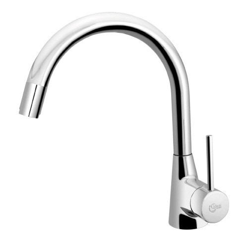 Immagine di Ideal Standard NORA miscelatore monocomando da appoggio su lavello, bocca di erogazione orientabile a 120°, finitura cromo B9330AA