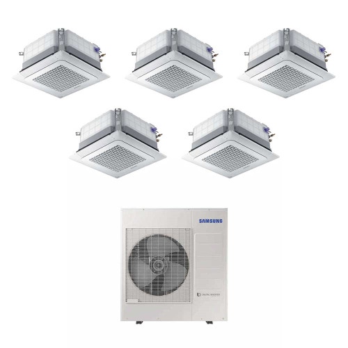 Immagine di Samsung Cassetta 4 vie Mini WindFree R32 Climatizzatore penta split inverter | unità esterna 10 kW unità interne 9000+12000+12000+12000+12000 BTU AJ100RCJ5EG/EU+AJ026RBNDEG/EU+4xAJ035RBNDEG/EU