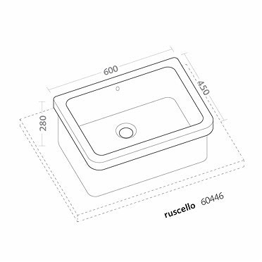 Immagine di Pozzi Ginori RUSCELLO lavello per installazione su mensola 60x45x27,5 cm, colore bianco 60446000