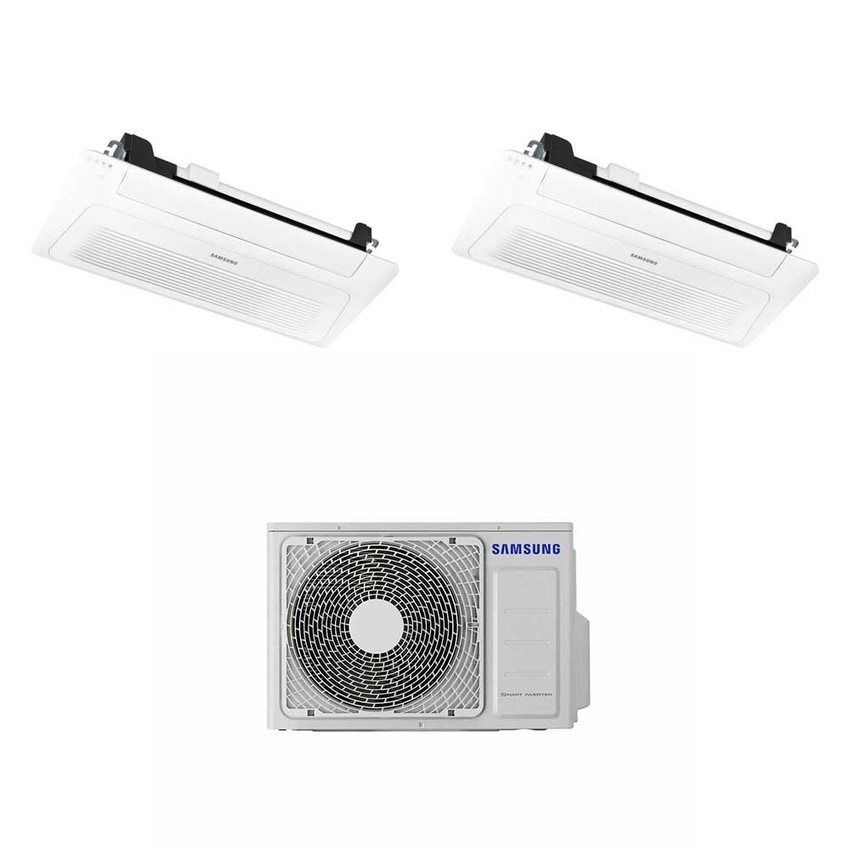 Immagine di Samsung Cassetta 1 via WindFree R32 Climatizzatore dual split inverter | unità esterna 5 kW unità interne 12000+12000 BTU AJ050NCJ2EG/EU+2xAJ035RB1DEG/EU