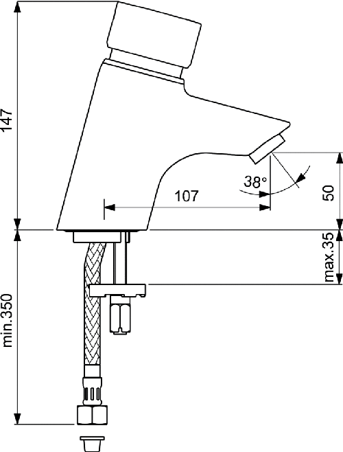 Immagine di Ceramica Dolomite FORUM rubinetto monocomando temporizzato per lavabo, bocca di erogazione fissa, cromo B8287AA