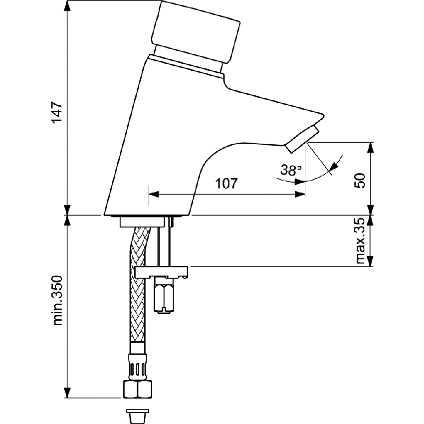 Immagine di Ceramica Dolomite FORUM rubinetto monocomando temporizzato per lavabo, bocca di erogazione fissa, cromo B8287AA