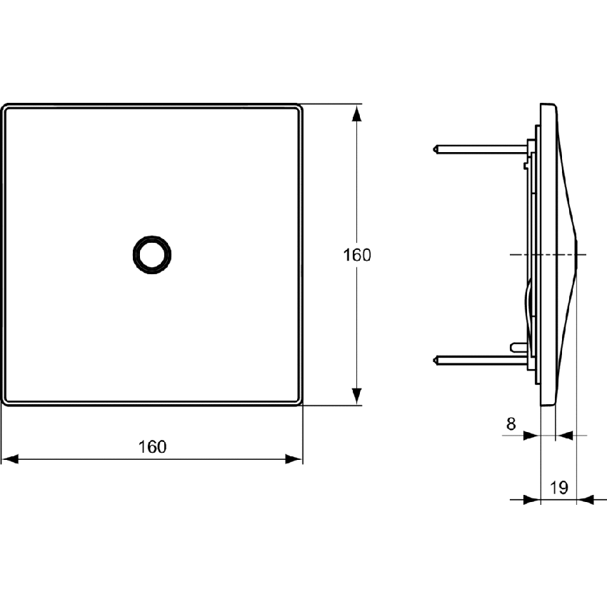 Immagine di Ideal Standard CERAPLUS rubinetto elettronico ad incasso per orinatoio, funzionamento a sensore, finitura cromo A3732XJ