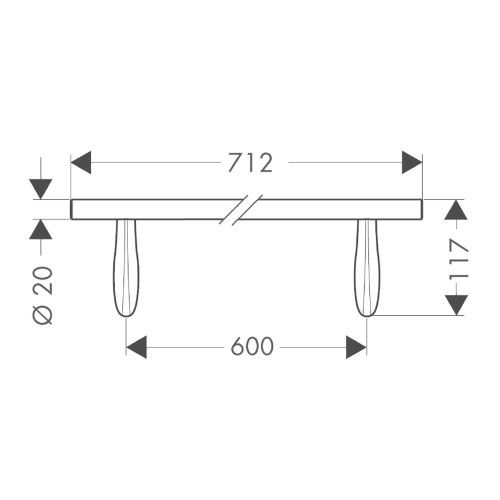 Immagine di Axor MASSAUD portasciugamani 71,2 cm, finitura cromo 42260000