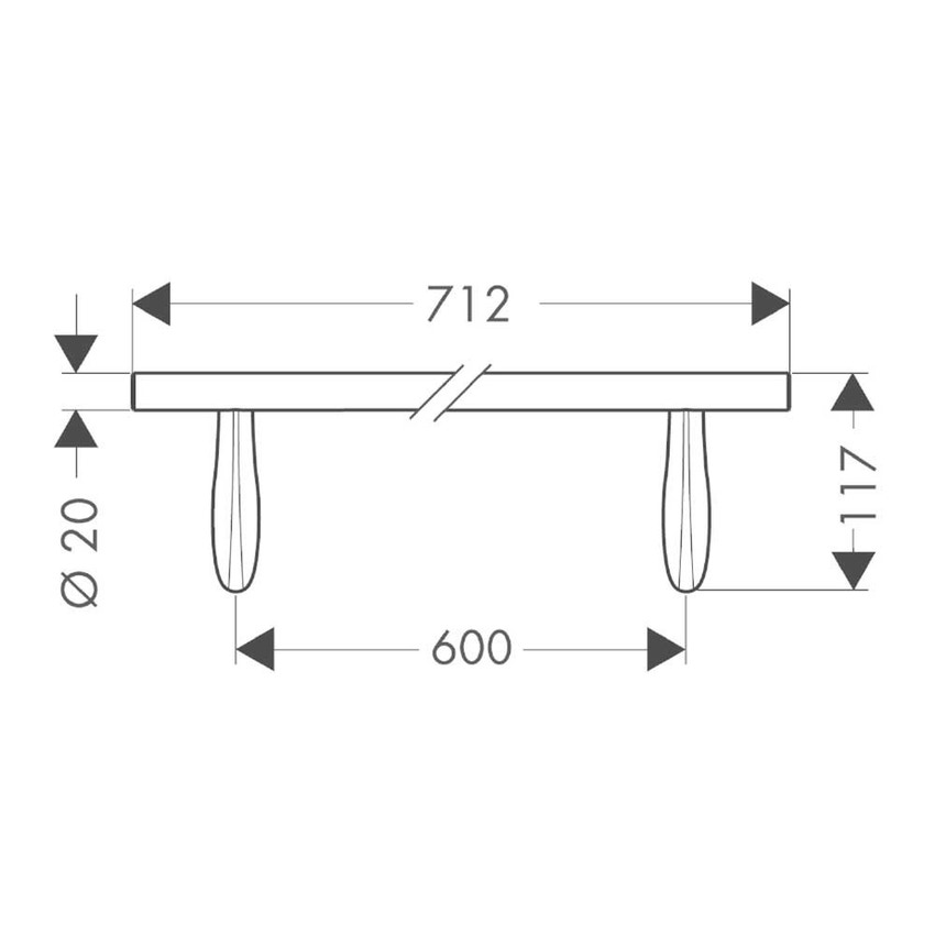 Immagine di Axor MASSAUD portasciugamani 71,2 cm, finitura cromo 42260000