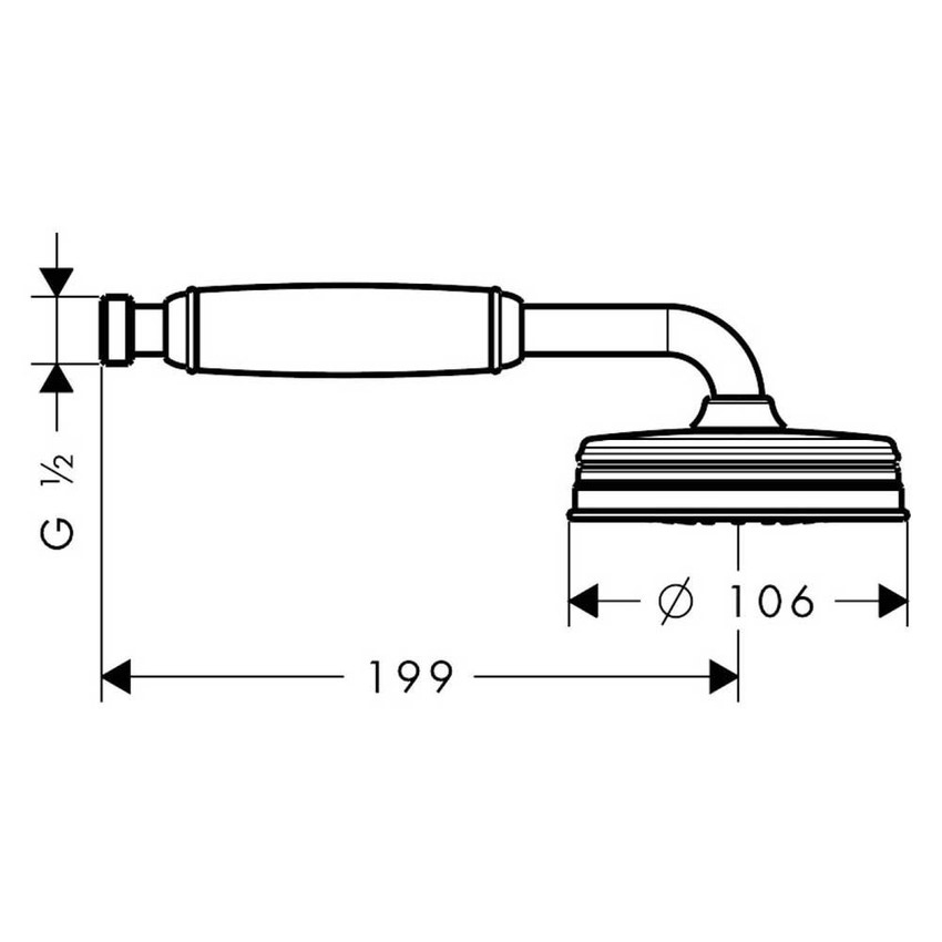 Immagine di Axor MONTREUX doccetta 100, 1 jet, finitura nichel spazzolato 16320820