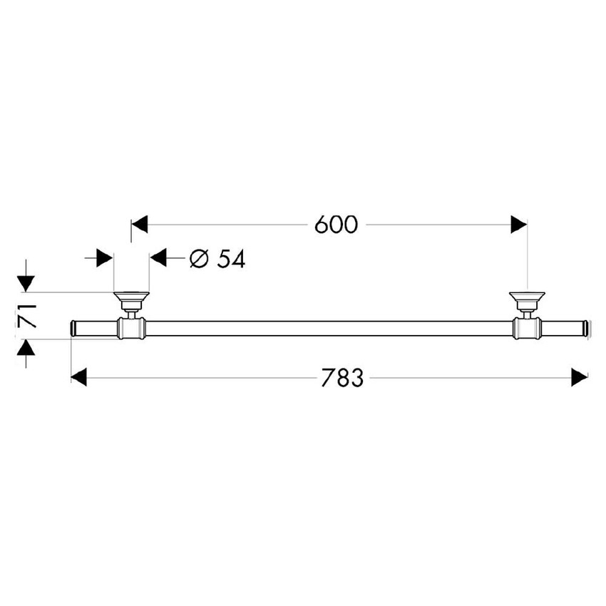 Immagine di Axor MONTREUX portasciugamano 60 cm, finitura nichel spazzolato 42060820