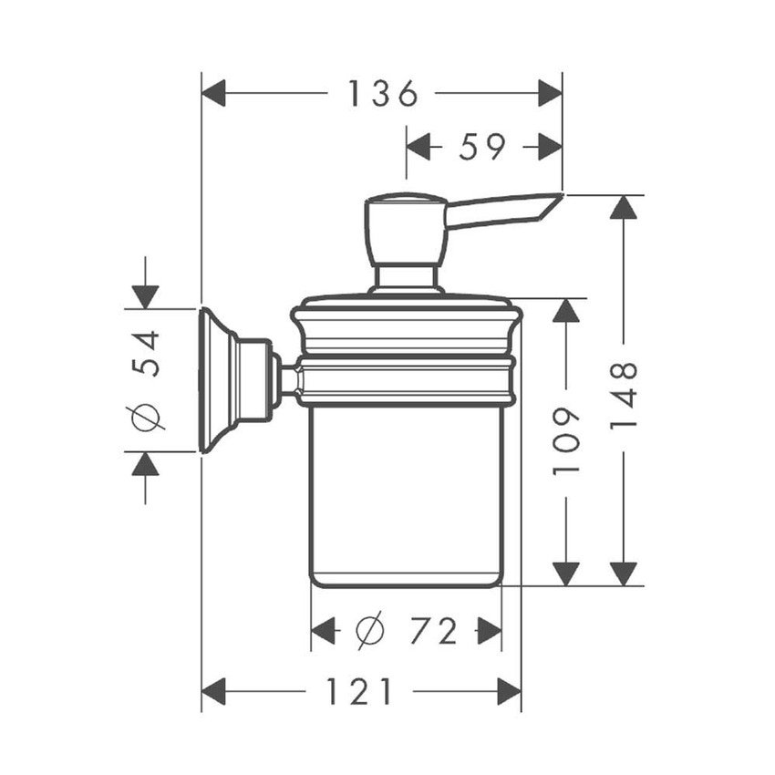 Immagine di Axor MONTREUX distributore sapone liquido, finitura nichel spazzolato 42019820
