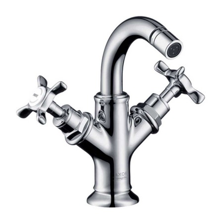 Immagine di Axor MONTREUX miscelatore bidet a 2 maniglie, con maniglie a croce e set di scarico pop-up, finitura cromo 16520000