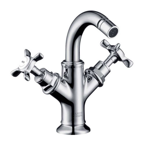 Immagine di Axor MONTREUX miscelatore bidet a 2 maniglie, con maniglie a croce e set di scarico pop-up, finitura cromo 16520000