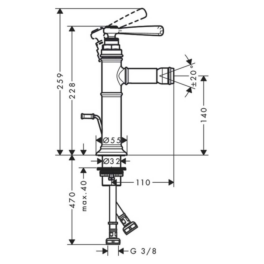 Immagine di Axor MONTREUX miscelatore monocomando bidet, finitura cromo 16526000