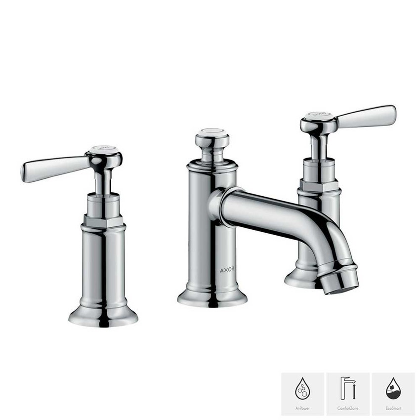Immagine di Axor MONTREUX rubinetteria 3 fori lavabo con maniglie a leva 30 finitura cromo 16535000