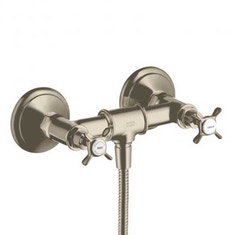 Immagine di Axor MONTREUX rubinetteria 2 maniglie doccia esterno finitura nichel spazzolato 16560820