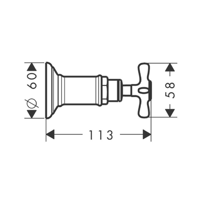 Immagine di Axor MONTREUX rubinetto d'arresto, ad incasso, maniglia a croce, finitura cromo 16871000