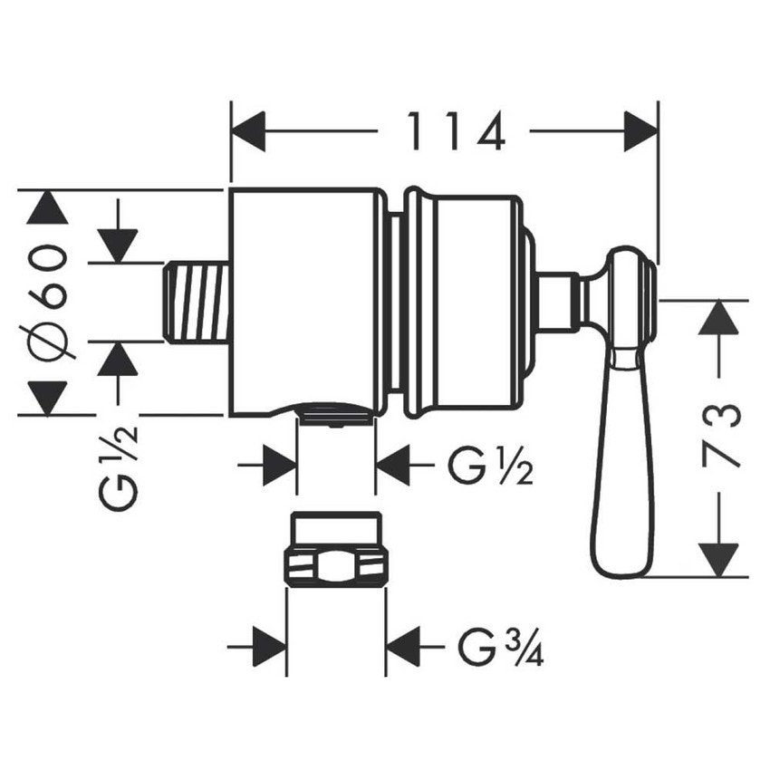 Immagine di Axor MONTREUX fixfit stop maniglia a leva, finitura cromo 16883000