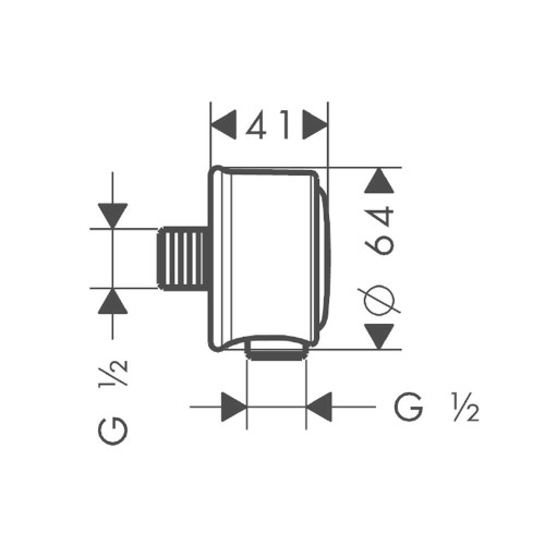 Immagine di Axor MONTREUX uscita a muro con valvola antiriflusso, finitura nichel spazzolato 16884820