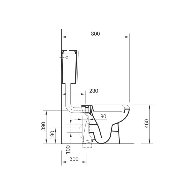 Ceramica Dolomite J Atlantis Vaso A Pavimento X Cm Completo Di Curva Tecnica E