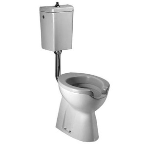 Immagine di Ceramica Dolomite Atlantis vaso a pavimento 57 x 38 cm, completo di curva tecnica e fissaggi, bianco J040800