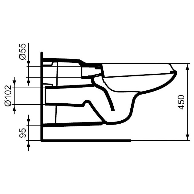 Immagine di Ceramica Dolomite Maia vaso sospeso senza sedile 75 x 39 cm, bianco V340501