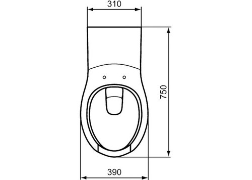 Immagine di Ceramica Dolomite Maia vaso sospeso senza sedile 75 x 39 cm, bianco V340501