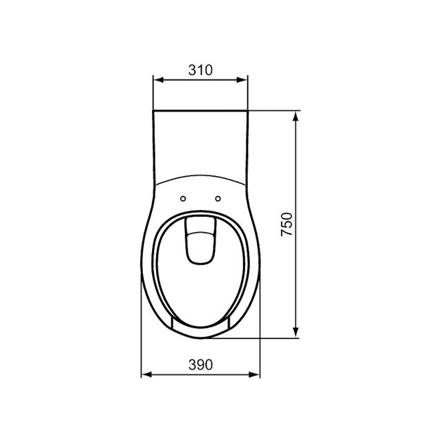 Immagine di Ceramica Dolomite Maia vaso sospeso senza sedile 75 x 39 cm, bianco V340501