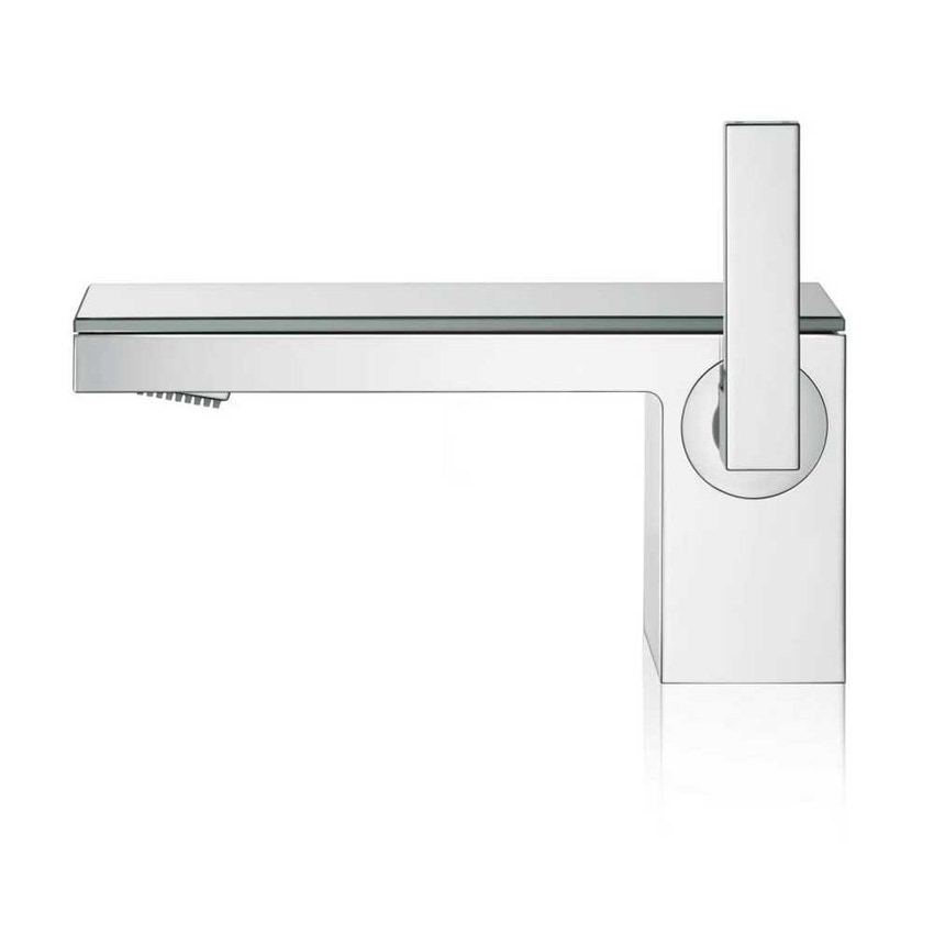 Immagine di Axor MYEDITION miscelatore monocomando lavabo 70, con set scarico push-open, finitura cromo e vetro a specchio 47010000