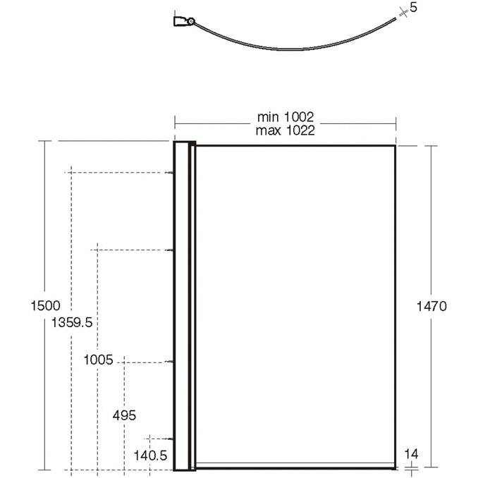 Immagine di Ideal Standard Parete sopravasca in cristallo temperato E7407AA