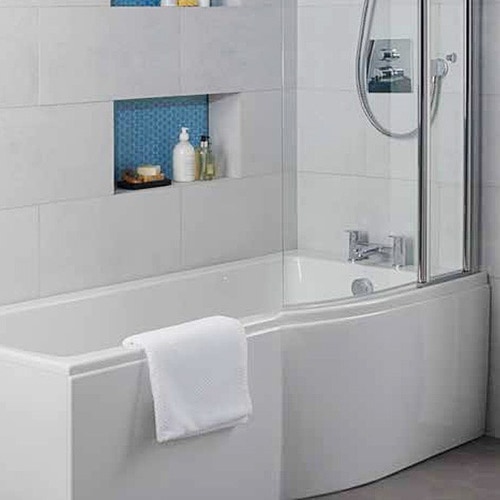 Immagine di Ideal Standard CONNECT AIR vasca 170 cm asimmetrica a destra, per installazione ad incasso, colore bianco E113501