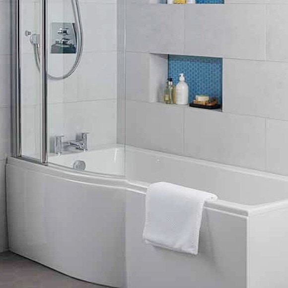 Immagine di Ideal Standard CONNECT AIR vasca 170 cm asimmetrica a sinistra, per installazione ad incasso, colore bianco E113401