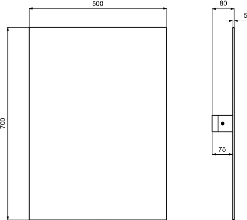 Immagine di Ideal Standard Contour 21 specchio orientabile 70 x 50 cm con angoli smussati S5059BH