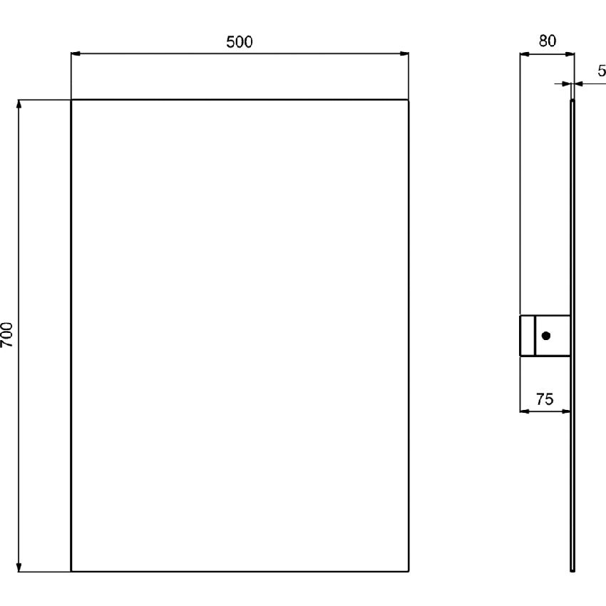 Immagine di Ideal Standard Contour 21 specchio orientabile 70 x 50 cm con angoli smussati S5059BH