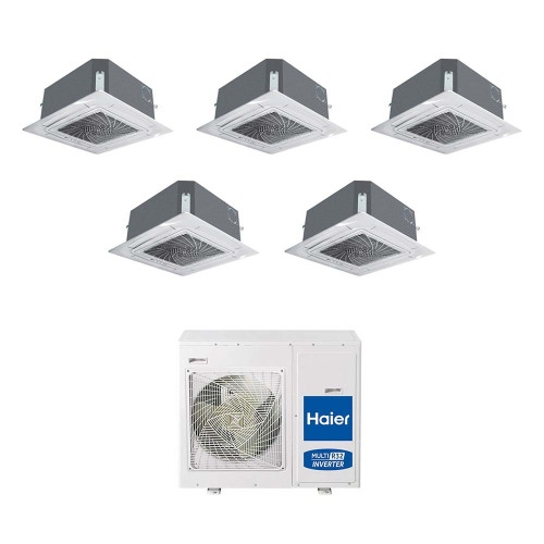 Immagine di Haier AB R32 Climatizzatore penta split inverter a cassetta | unità esterna 10.5 kW unità interne 9000+9000+9000+12000+12000 BTU 5U105S2SS2FA+3xAB25S2SC1FA+2xAB35S2SC1FA