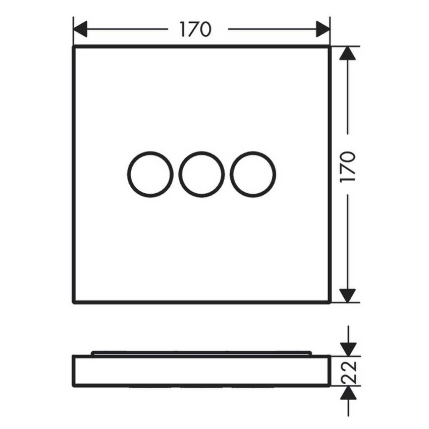 Immagine di Axor SHOWERSELECT set esterno per 3 utenze, Square, finitura cromo 36717000
