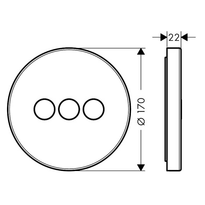 Immagine di Axor SHOWERSELECT set esterno, ad incasso, per 3 utenze, Round, finitura cromo 36727000