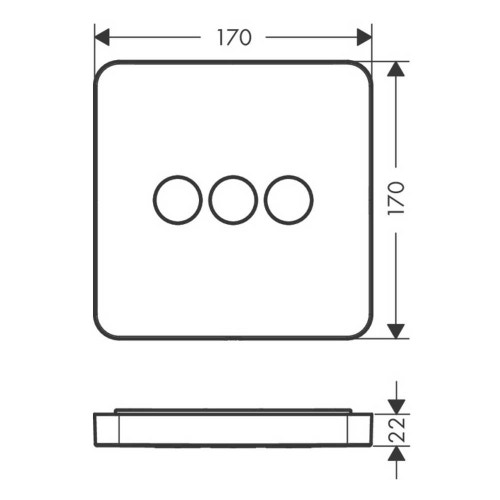 Immagine di Axor SHOWERSELECT set esterno, ad incasso, softcune, per 3 utenze, finitura cromo 36773000