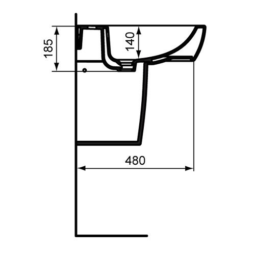 Immagine di Ceramica Dolomite GEMMA 2 semicolonna, bianco J521601
