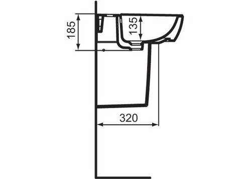 Immagine di Ceramica Dolomite GEMMA 2 lavabo 55 x 45 cm con foro rubinetteria e troppopieno, bianco (senza colonna) J521301